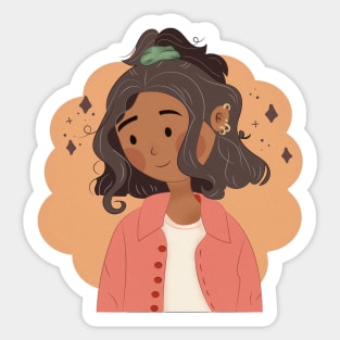 The Jacketed Charms of a Cute Girl Sticker